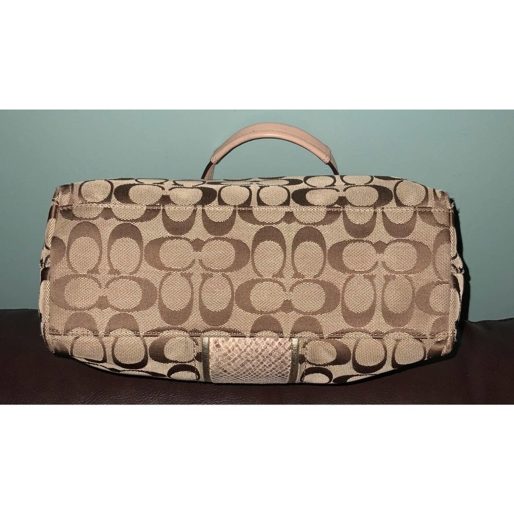 Coach Signature Stripe Python Khaki Tote - image 5
